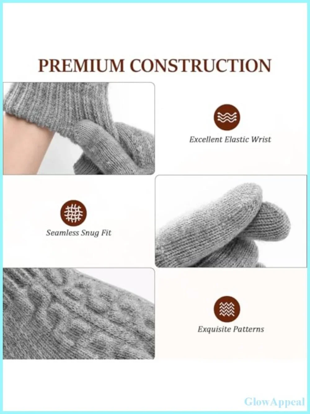 Thermal Winter Gloves for Women - Touchscreen Knit Fleece Lined Cold Weather